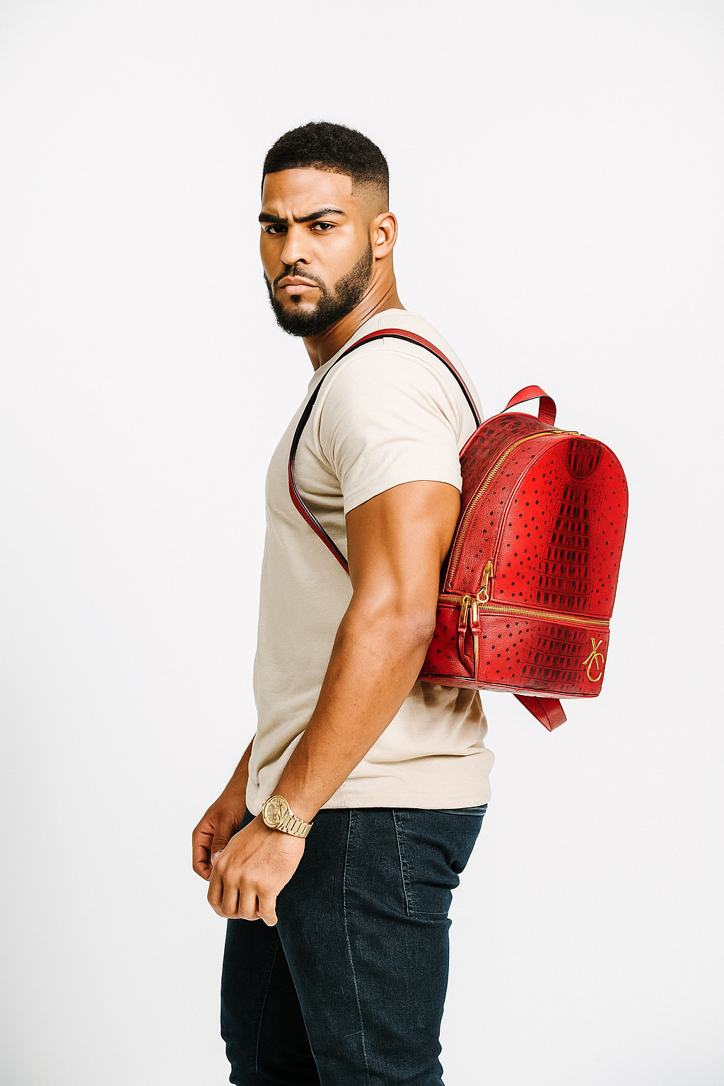 Leather Backpack (OSTRICH)